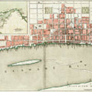Philadelphia Pennsylvania Vintage City Map 1776 Poster