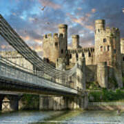 Photo Of The Picturesque Medieval Conwy Castle Wales Poster