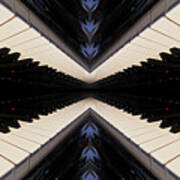 Pianoscape #3 - Piano Keyboard Abstract Mirrored Perspective Poster
