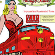 Pin-up Vintage Railway Poster Poster