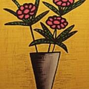 Pink Flower Still Life Painting Poster