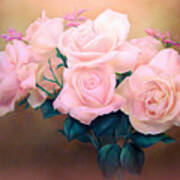 Pink Rose Bouquet Poster