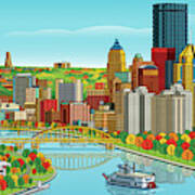 Pittsburgh Panorama Autumn Poster