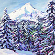Pnw Mountain Series Mt. Hood In The Winter Poster