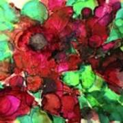 Poinsetta Abstract In Alcohol Ink Poster