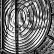Point Arena Lighthouse Fresnel Lens Glass And Brass Black And White Abstract Poster