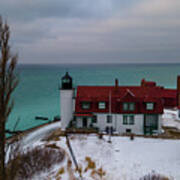 Point Betsie Lighthouse Side View Poster