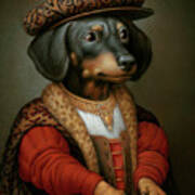 Pokerdog Dachshund Poster