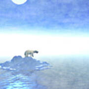 Polar Bear On Iceberg Poster