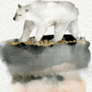 Polar Bear Watercolor Animal Painting Poster
