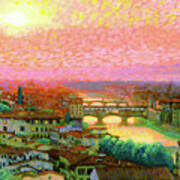 Ponte Vecchio Sunset Florence Poster