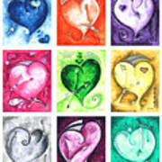 Pop Of Love Compilation 2 Original Abstract Heart Paintings By Megan Duncanson Poster