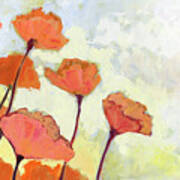 Poppies In Cream Poster