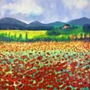 Poppies In Tuscany Poster