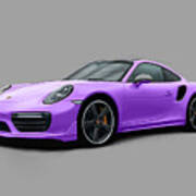 Porsche 911 Turbo S Sketch - Purple Edition Poster