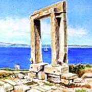 Portara Apollo Temple Naxos Greece Poster