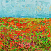 Prairie Of Wildflower Field - Modern Impressionist Artwork Poster