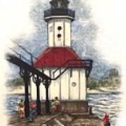 Pre2020#11 St Joseph Lighthouse With Figures Poster