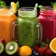Premium Healthy Fruit And Vegetable Smoothies Poster