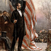 President Abraham Lincoln Giving A Speech Poster