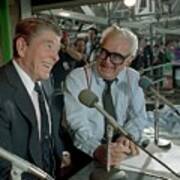 President Reagan Visits With Harry Caray Poster