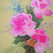 Pretty Pink Roses Poster