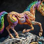 Psychedelic Driftwood Horse Poster