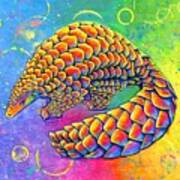 Psychedelic Pangolin Poster