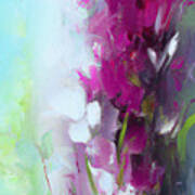 Purple And White Abstract Flowers - Abstract Floral Painting #31 Poster