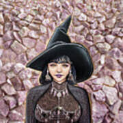 Purple Pinite Crystal Witch Poster