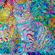 Pychedelic Cat In Contemporary Psychedelic Colors 20201120 Poster