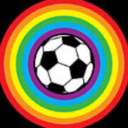 Rainbow Soccer Ball Poster