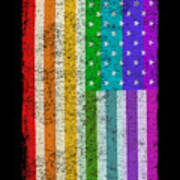 Rainbow Us Flag Poster