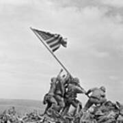 Raising The Flag On Iwo Jima - Ww2 - 1945 Poster