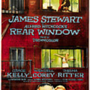 ''rear Window'' 2, With James Stewart And Grace Kelly, 1954 Poster