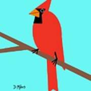 Red Cardinal Bird Poster