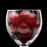 Red Grapes In Glass Poster