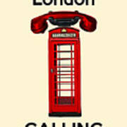 Red Phone Booth London Quote Poster