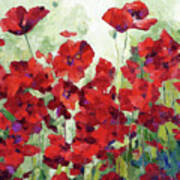 Red Poppy Field Poster