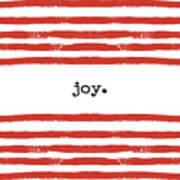Red Stripes Joy Poster