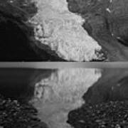 Reflection Of Berg Glacier On Berg Lake Poster