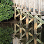 Reflection Of The Boardwalk At Weedon Island Preserve Poster