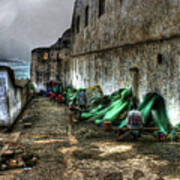 Repairing Nets At Cape Coast Castle Poster