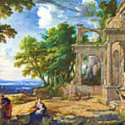 Rest On The Flight Into Egypt In 1652 Poster