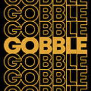 Retro Gobble Gobble Thanksgiving Turkey Poster