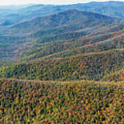 Ridgelines Along The Blue Ridge Parkway In Pisgah National Forest Poster