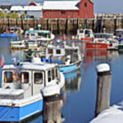 Rockport Harbor In Snow Poster