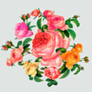 Romantic Rose Wreath Poster