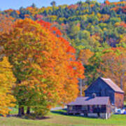 Rural Vermont Fall Scenery Poster