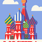 St Basil's Cathedral Russia Tourism Moscow - Cornflower Poster